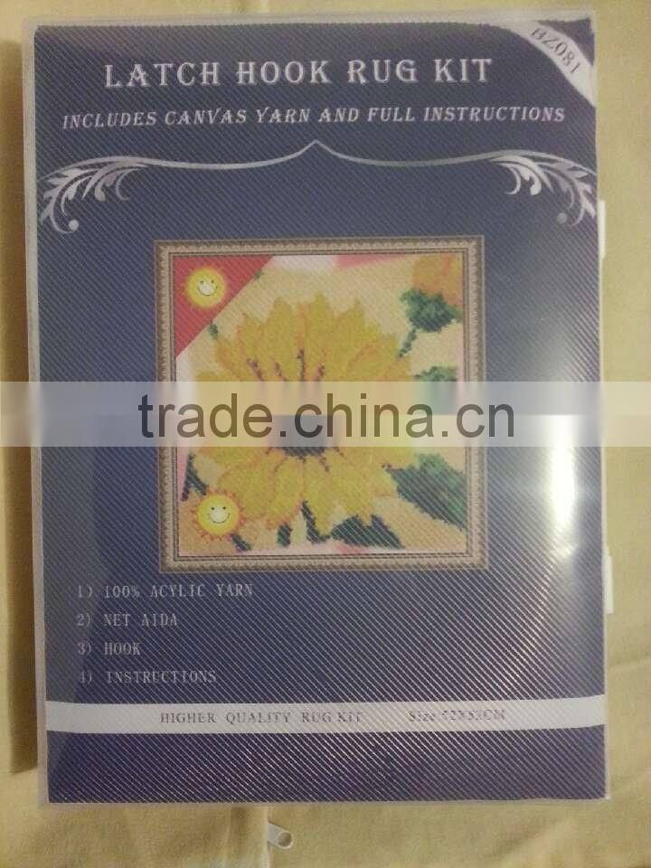 Printed canvas-LATCH HOOK RUG KIT.BZ239,DIY popular cushion and mat-01