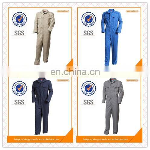 Alibaba China manufacture certificate EN14116 100% cotton fire retardant material safety coveralls