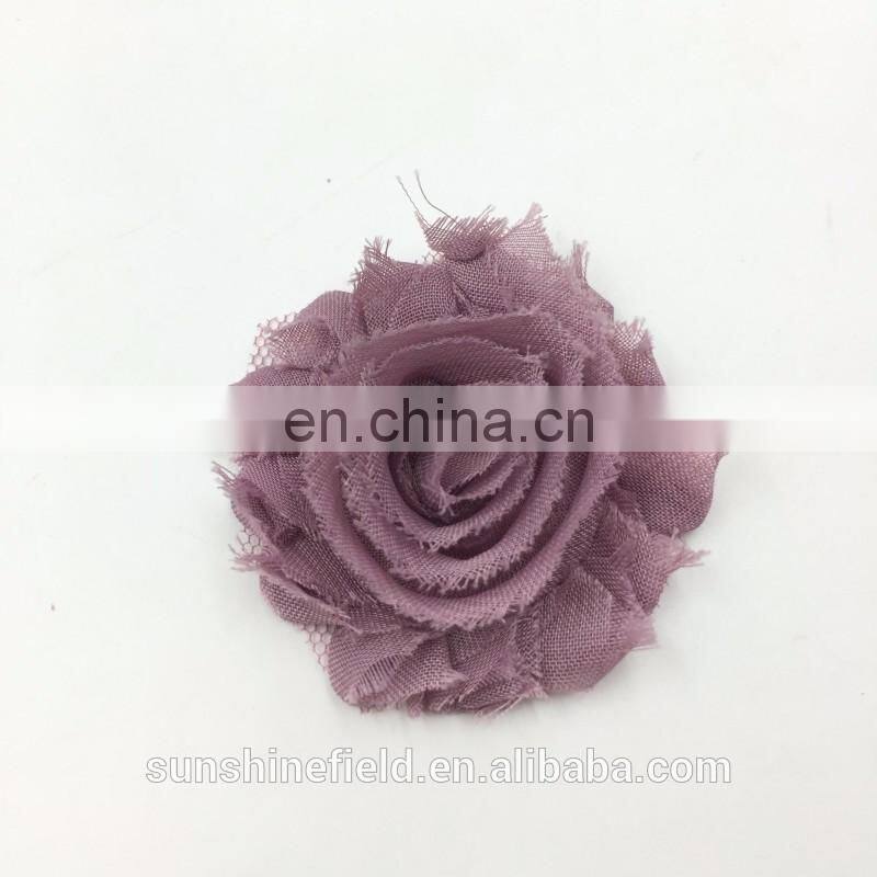 2Inch solid shabby chiffon flower frayed shabby chic flowers,shabby rose trim,lovely rosette chiffon shabby flowers