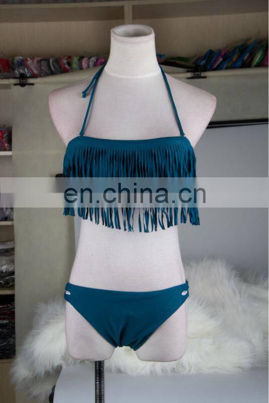 Jasper tassel fancy banded halter bikini in bulk