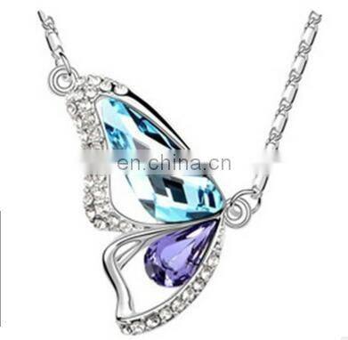 2017 New Fashion Crystal Plated Austrian Crystal Butterfly Necklaces & Pendants jewelry