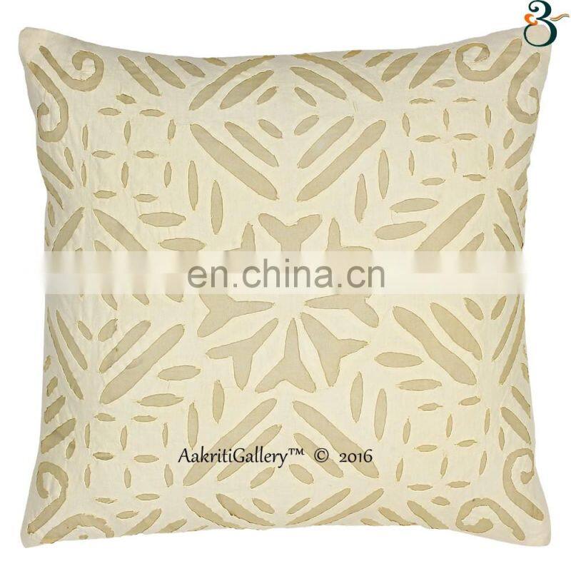 Indian Pillow Case Handmade Cutwork Patch Work Home Decor Sofa Kantha Cushion Cover
