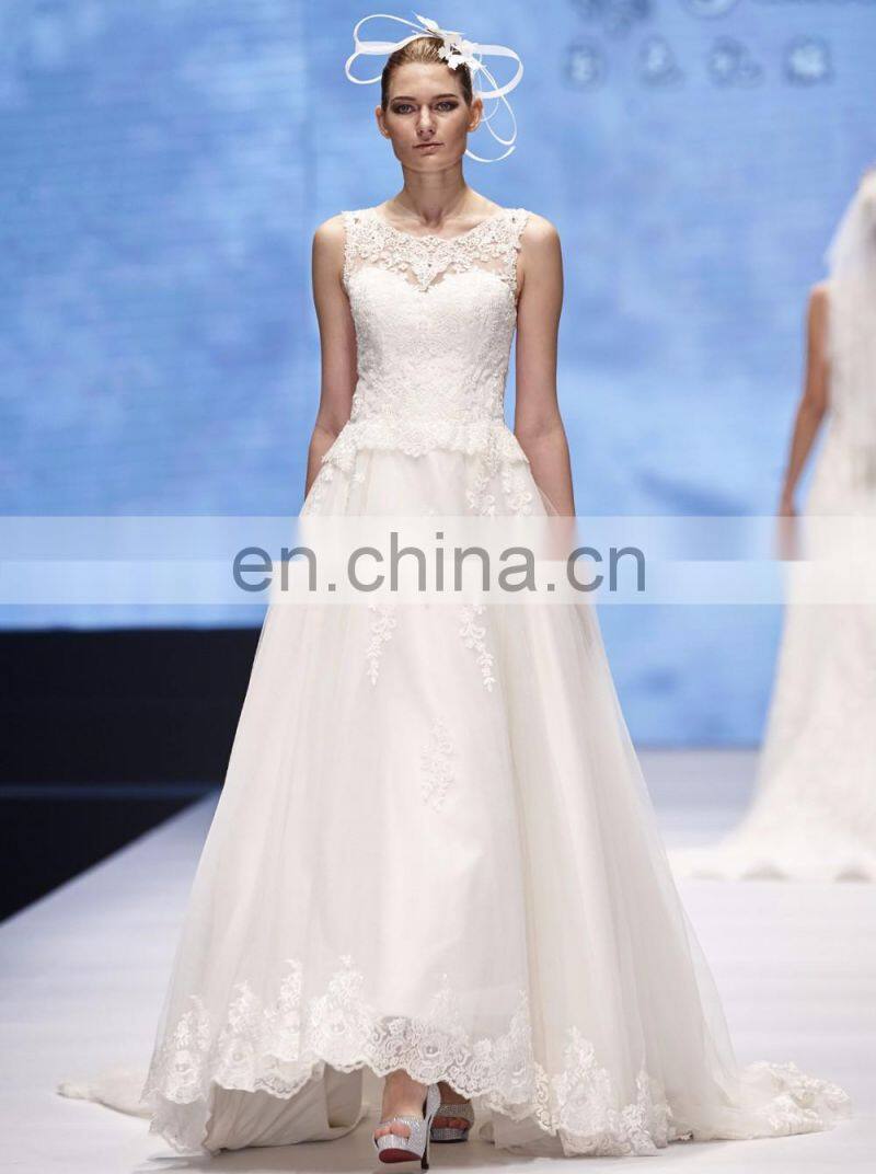 2017 P0025 White color strapless net fabric beaded grace wedding dresses P0017