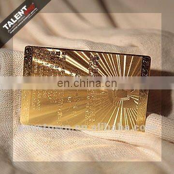 custom private printing metal business card with emboss number