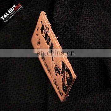 custom private brand design genuine jeans leather patch labels