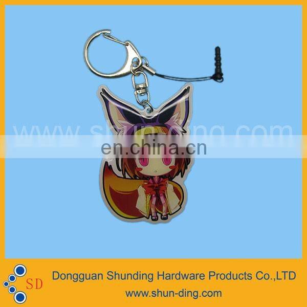zinc alloy keychain with cartoon feature