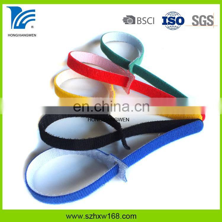 Loop and hook magic cable tie strap with buckle 	nylon hook and loop cable tie