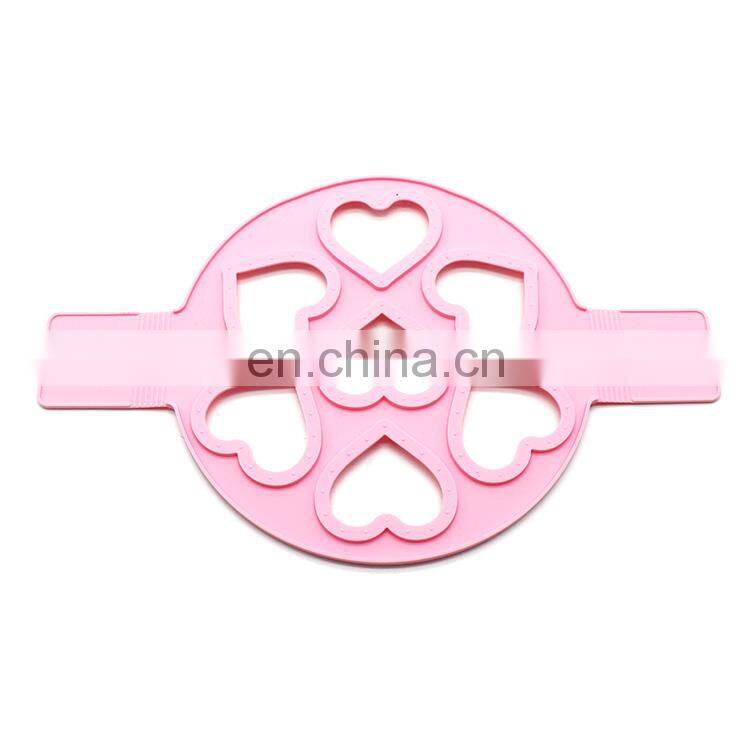 Customize Silicone Loving Heart Shaped Fried Egg Ring Omelette Egg Ring Pancake Poach Mold