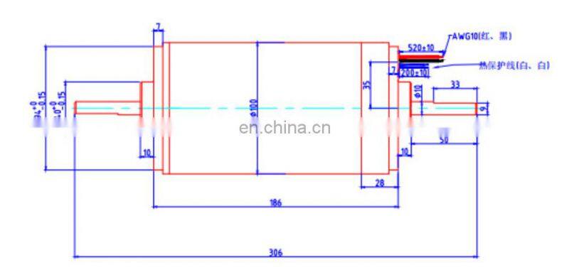OD100mm High Speed High Torque 1647rpm 400W DC Motor 12V E413