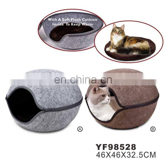 Manufacture Sale Customized Felt Pet Cat Burger Bed