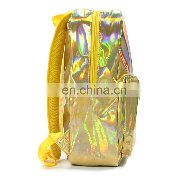 Shiny Backpack Laser Leather School bag Rainbow Daypack For Girl