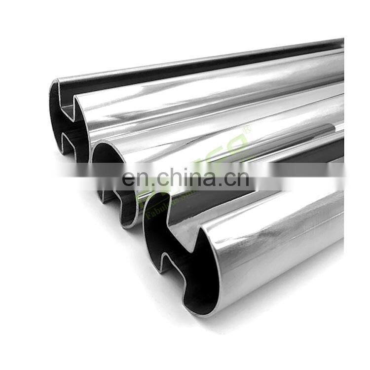 China popular oval shaped pipes elliptical stainless steel tubes slot slotted pipe tube for Balustrades & Handrails