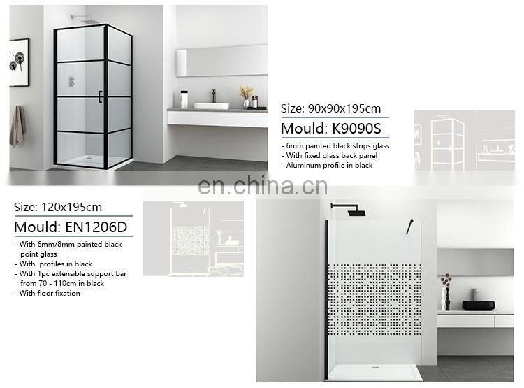 Sliding Shower Cabin Tempered Glass Black Quantity Acrylic Steel Stainless Frame Style House Modular Bathroom Hotel Color Tray