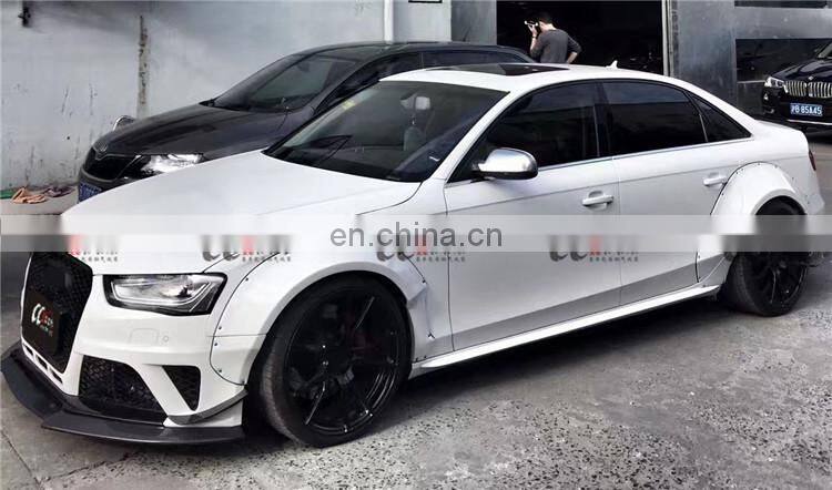 Beautiful carbon fiber CQCV style body kit for Audi A4 front lip rear lip side skirts wide fender with assembly accessories