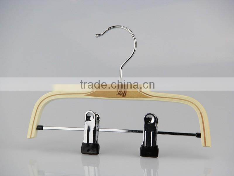 HA6888 cheap laminated wood hanger coat hanger with clips