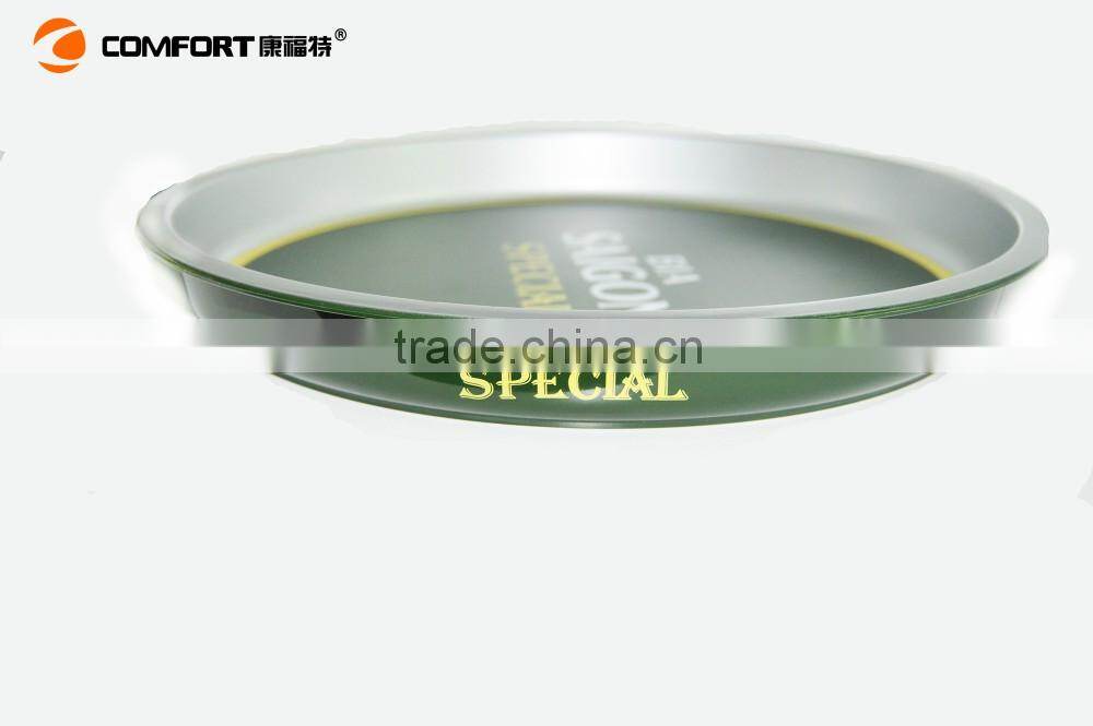 Competitive plastic around food serving tray