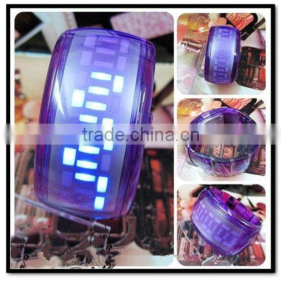 silicon watch 2013 women silicone led watch wide bracelet watch