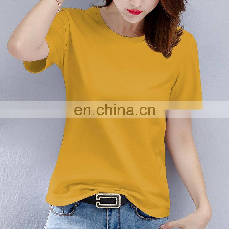 Manufacturer wholesale cotton solid color T-shirt short-sleeved loose top casual sports women's clothing