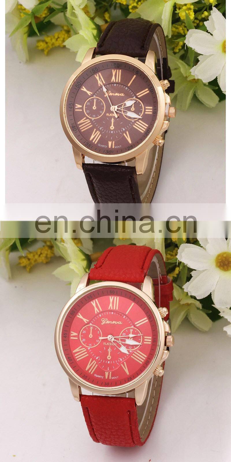2966 Fashion Women Leather Watch lady bracelet watch gold women Watch Band Leather