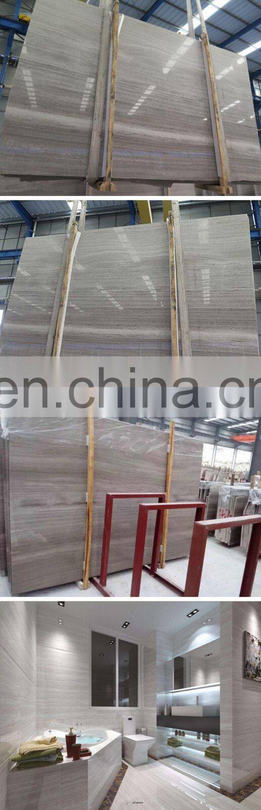 Cheap polish surface grey wooden grain wall floor gray marble tiles price china
