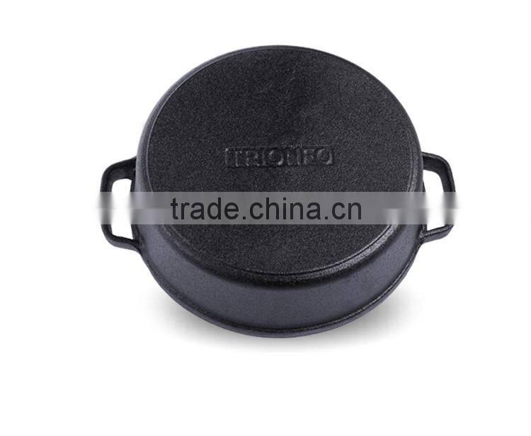 TRIONFO Round cast iron pre-seasoned two-flavor hot pot