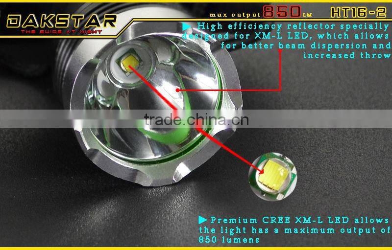 DAKSTAR HT16-2 CREE XML T6 850LM 18650 Aluminum Hunting LED Lights Moving Head Light