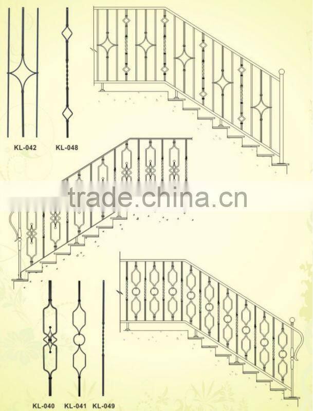 GYD-15Ba130 simple classic wrought iron component for glass stair railing