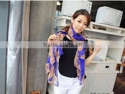 2013 new style custom colorful printed fashion leopard scarf