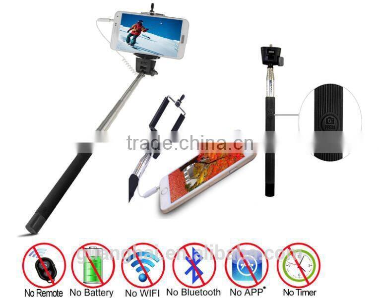 New product for 2015 extended monopod selfie stick z07-5 s cable control for cell phone