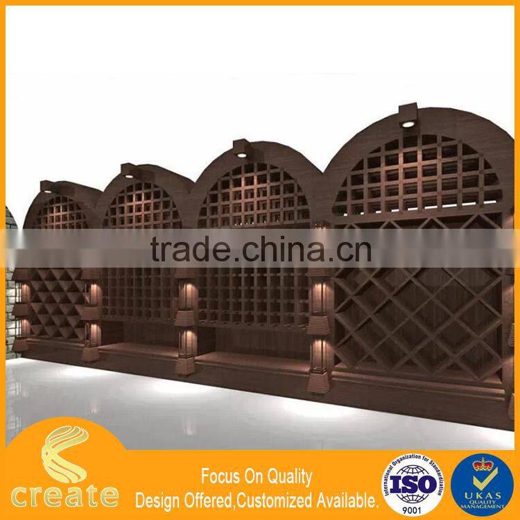 Customized wooden special house design for wine display stand cabinets & case from China factory