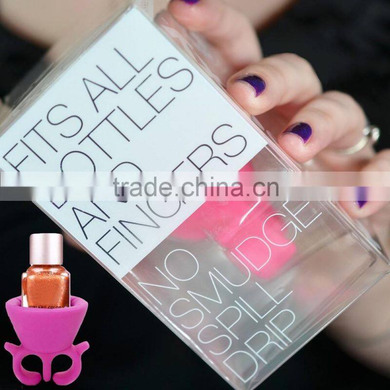 Flexible Durable Wearable Stand Polish Bottle Holder Ring Finger Silicone