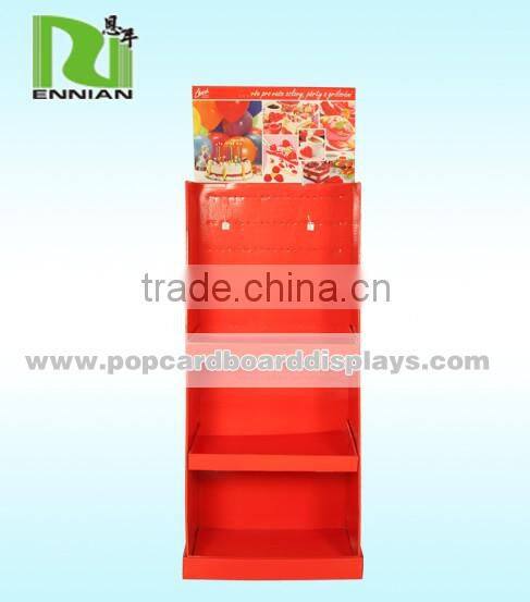 Easy to Carry and Assemble Fashion Cardboard Display Stand Tray with Hooks