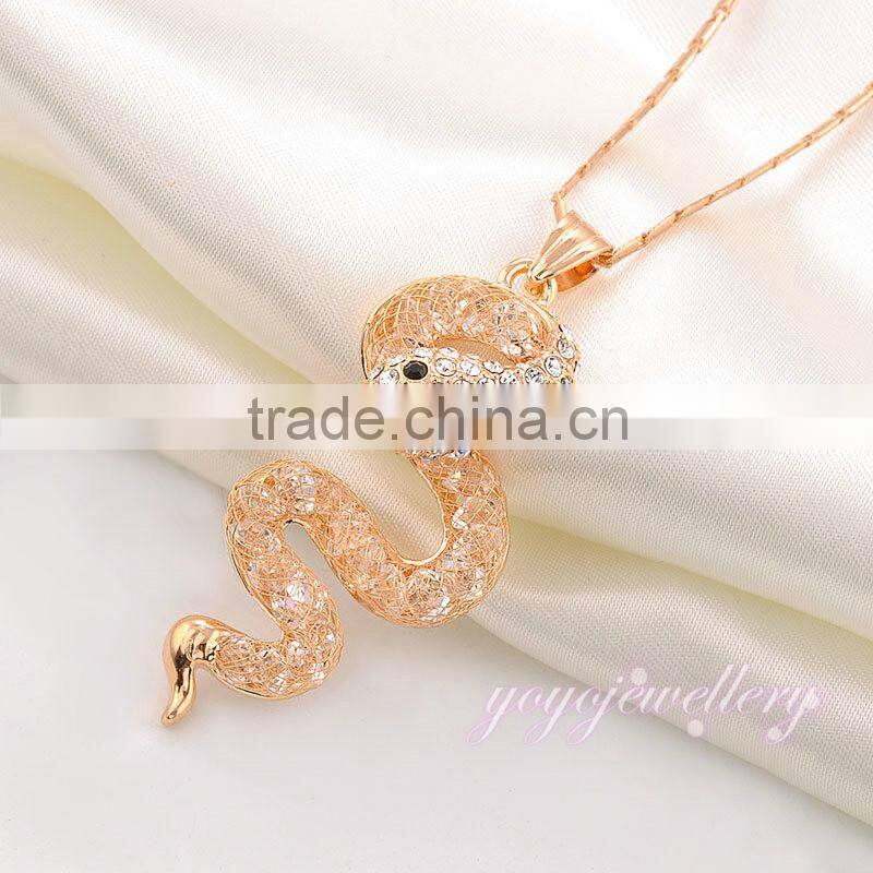 Best selling products crystal women gold snake necklace