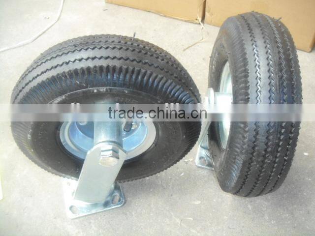 swivel rubber castor 4.10/3.50-4 with metal frame
