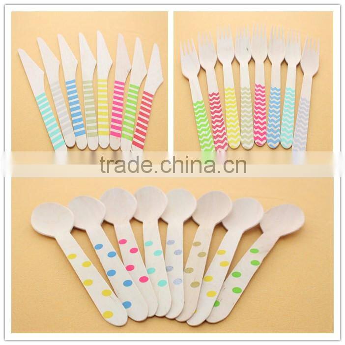 Disposable Flat Birch Wood Decorative Spoons