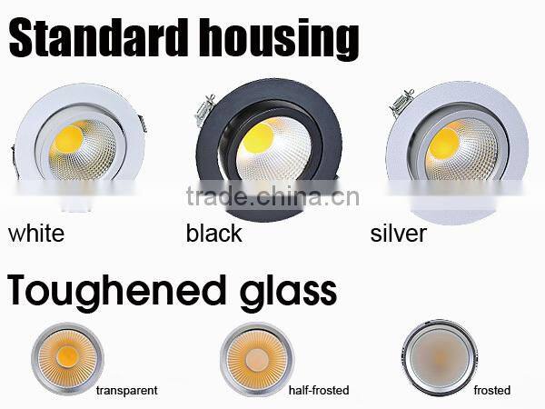 Dimmable 15w led gimable downlight led celling light
