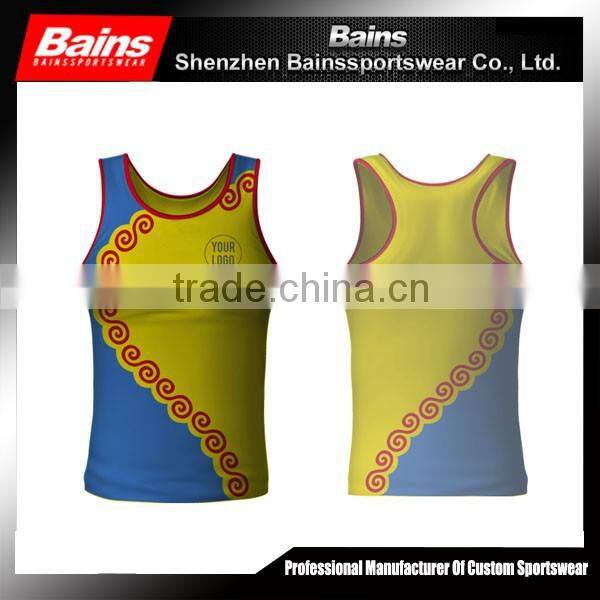 100% polyester free design custom print tank top girls&wholesale tank top print