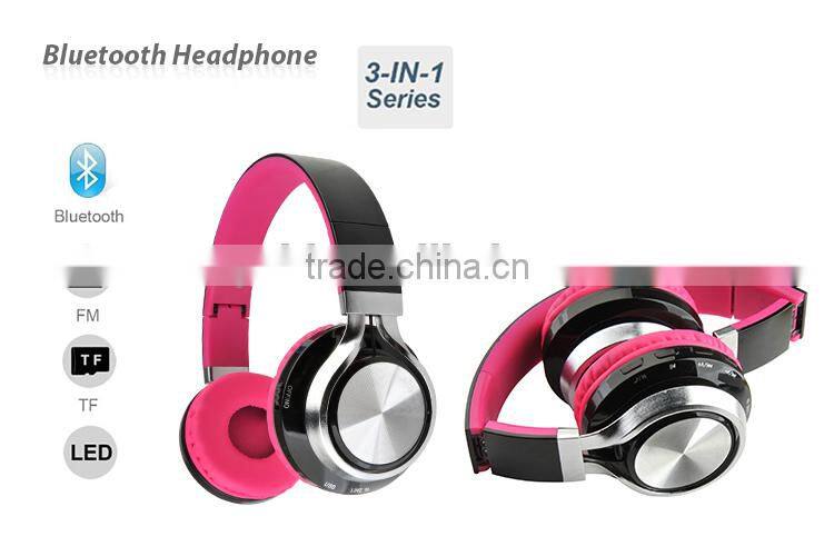 2015 new version LED Flash Headset premium sound Wireless Digital Headphones Sub-woofer Fm Radio Support Tf Card Pl