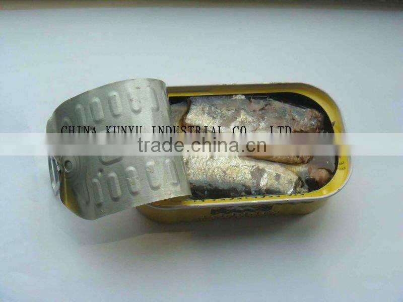 canned sardines in oil 125g with high quality