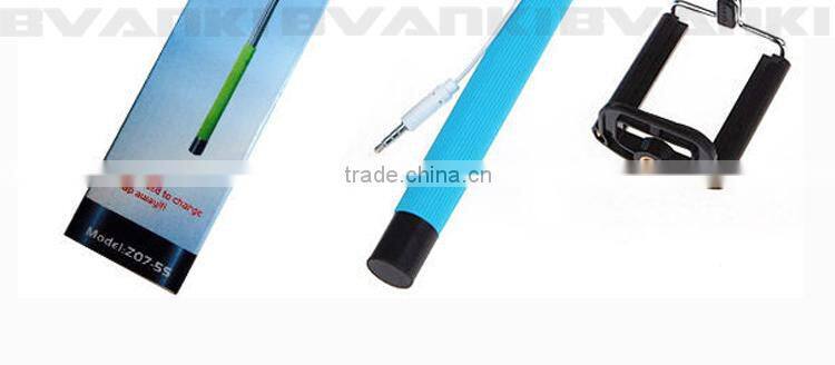 2016 shenzhen new premium colorful cable take pole wired monopod selfie stick for iphone 6s/6s Plus Free Samples