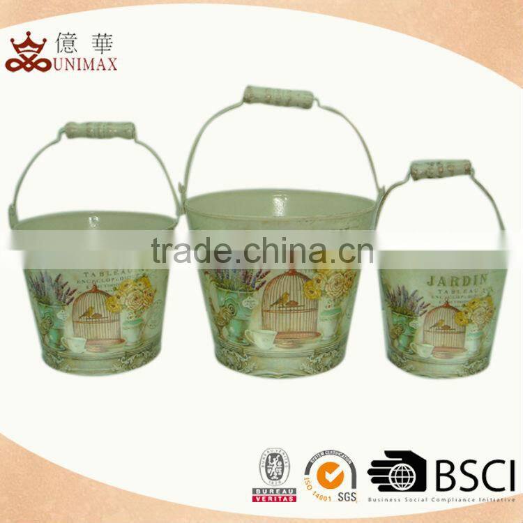 New arrival Jardin theme metal water bucket with hot selling
