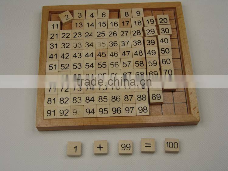 Best Sale Wooden Learning Math Toys Set Preschool Equipment 1-100 Number Board Math Learning Toys