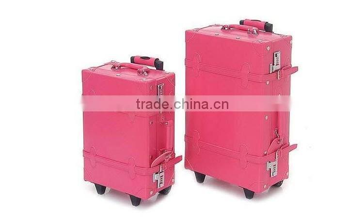 2016 taobao pink sweet luggage set,pc leather mutifunctiontravel suitcase,bonito mala de viagem