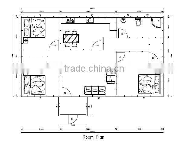 Modern long life span foaming steel structure prefabricated concrete house