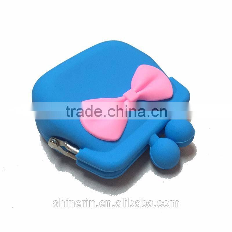 Women Clutch Gift Purse Mini Metal Clip Coin Pouch Promotion Change Money Silicone Wallet