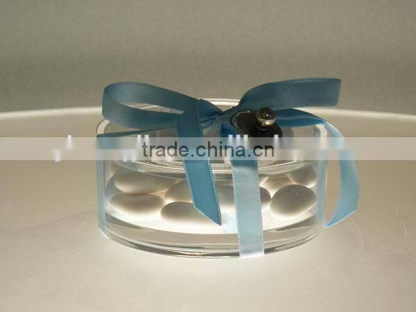 Round shape transparent acrylic storage box