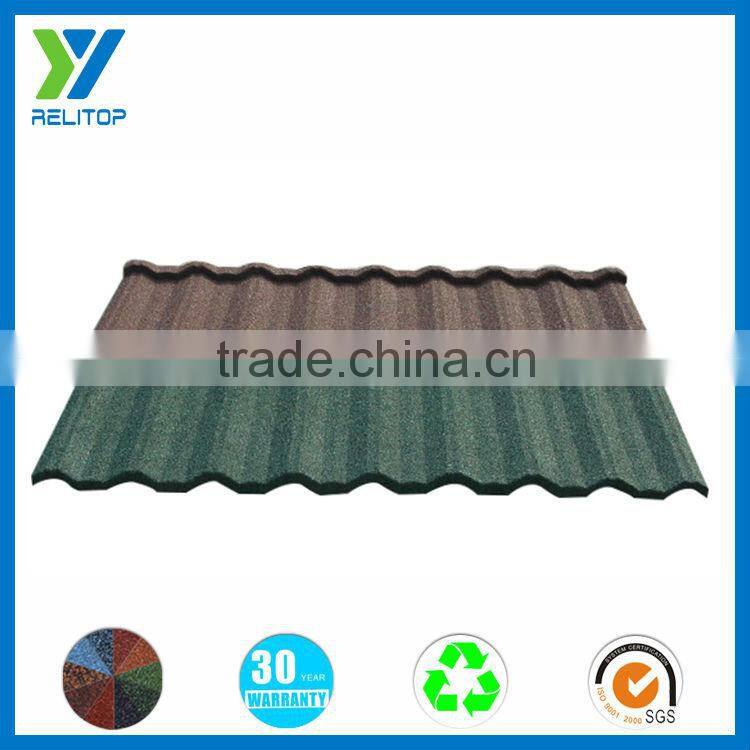 Color sand stone coated roof tile color aluminium roofing sheet