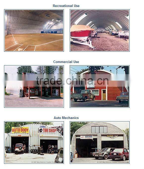 Galvalume Zinc and color steel curved prefabricated steel building