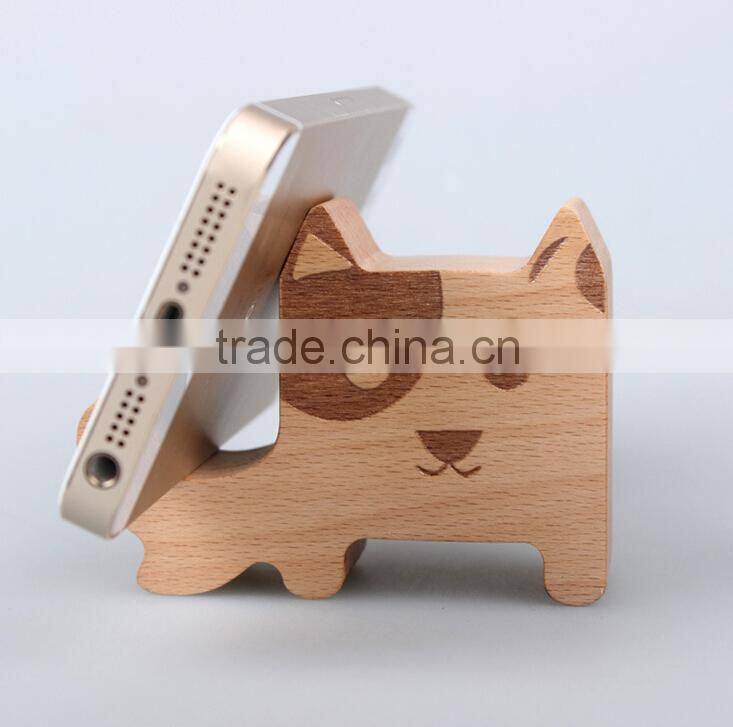 factory price wholesale wooden apple mobile phone holder