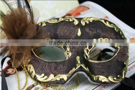 Top Grade Pulp Venetian Handmade Bronze Gold Masquerade Party Mask